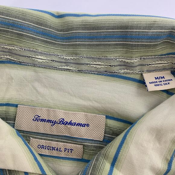 Tommy Bahama Striped Short Sleeve Casual Mens Button Down Shirt Size M - Picture 6 of 14